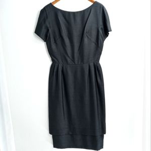 Bonwit Teller Vintage 50's Black‎ Silk Cocktail Dress